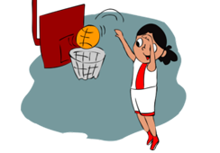 a girl playing basketball